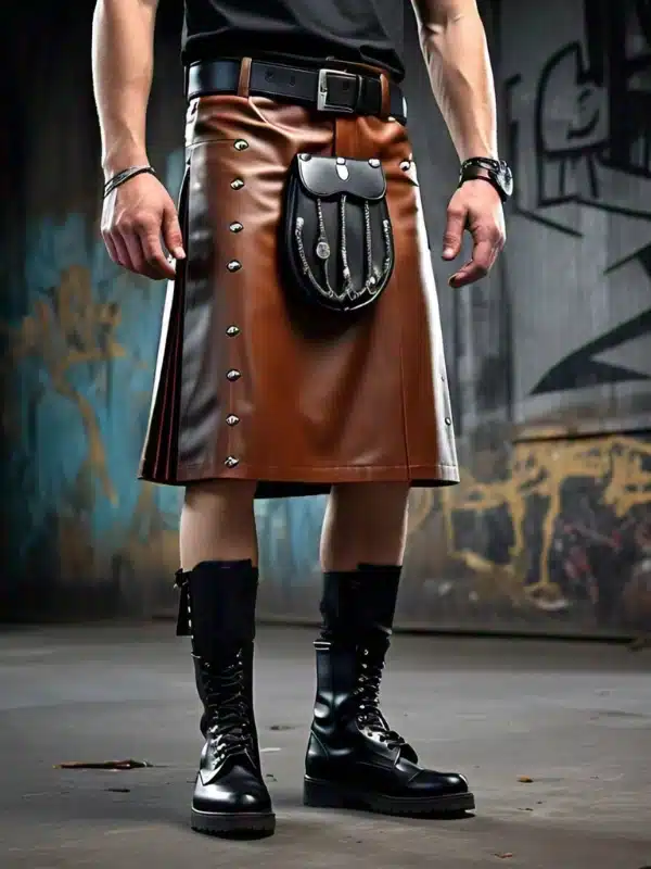 Brown Leather Kilt