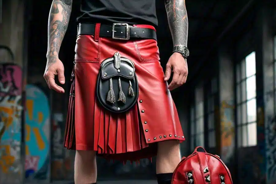 Red Leather Kilt