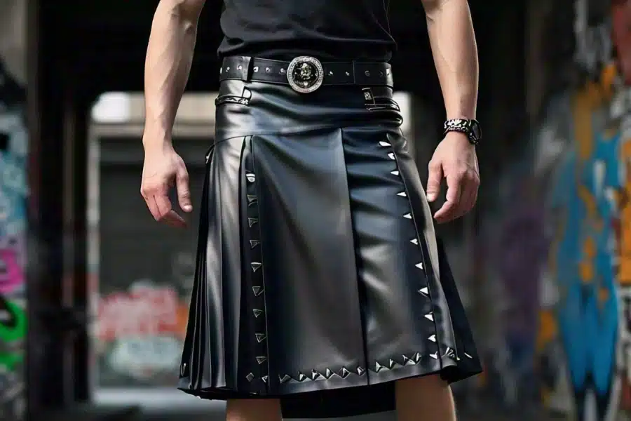 Black Leather Kilts