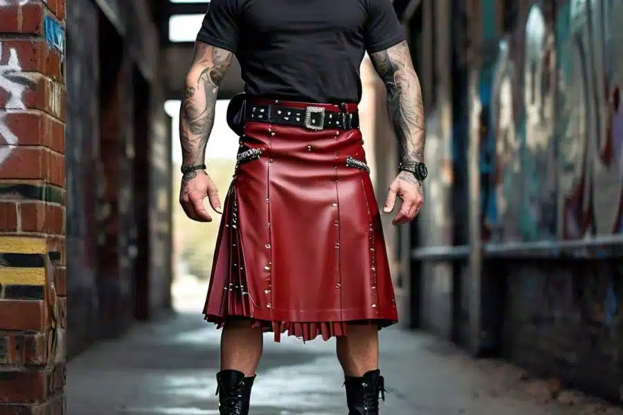 Male Leather Kilt
