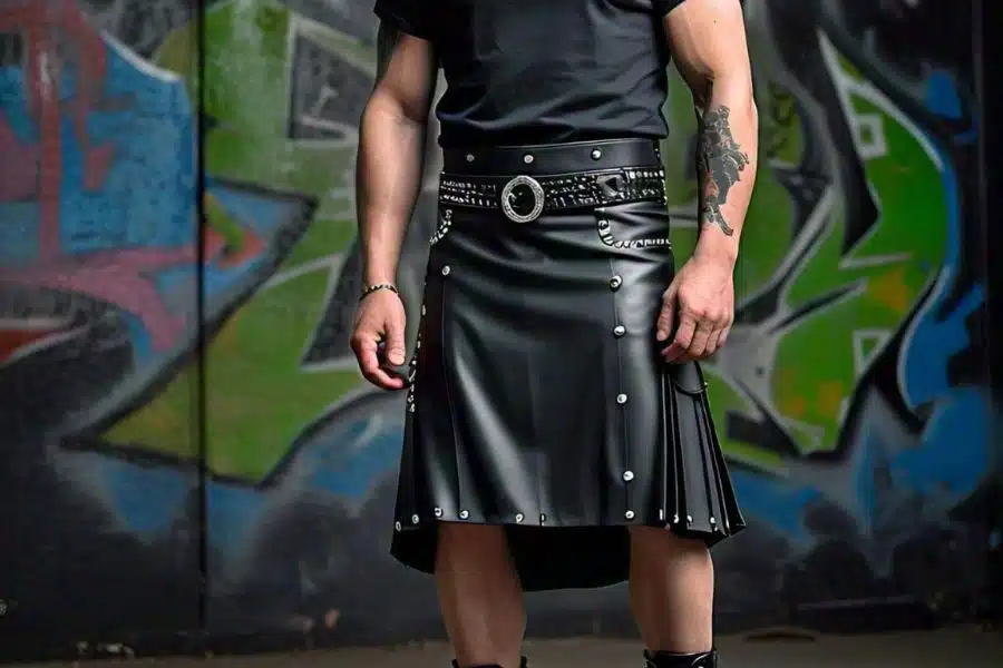 Male Leather Kilt