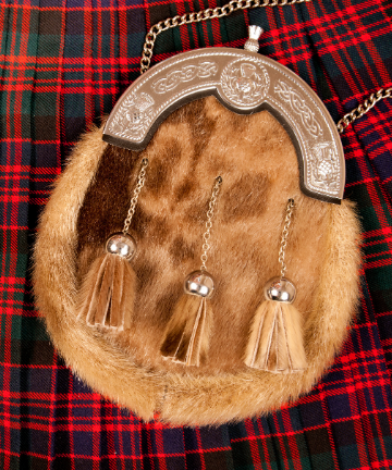 Tidoneam Schotse Kilt Sporran Met Distel Badge - Antieke Afwerking, Beige, Verstelbaar