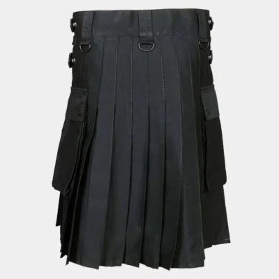 Lautreamont Real-men Stylish Black Utility Kilt