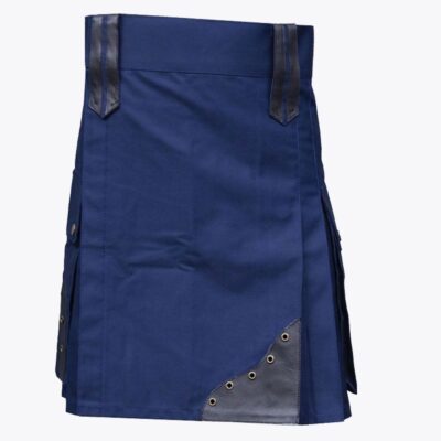 Modern Blue Utility Kilt For Stylish Men