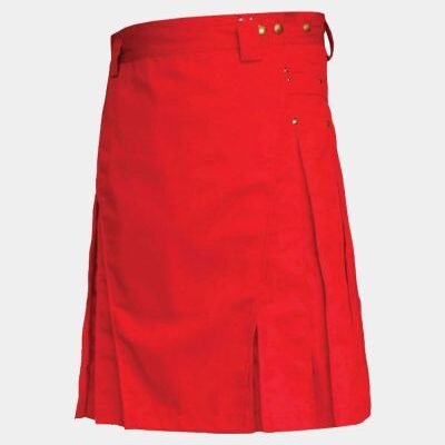 Red Color Men's Utility Kilt