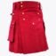 Stylish Red Utility Kilt With Two Side Pocket