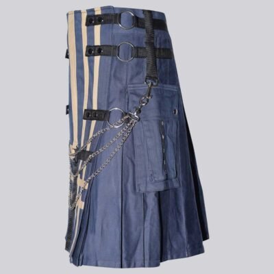 Fashion Forward Utility Kilt With Silver Chains