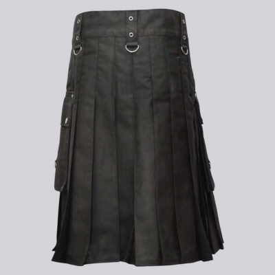 ShadowKilt: Gothic Black Utility Kilt For Fashion Rebels