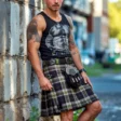 casual kilt look