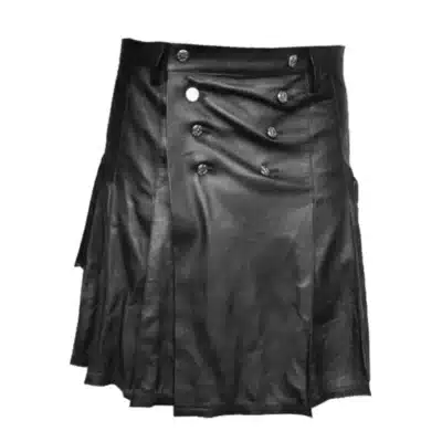 Versatile Ample Pleated Leather Kilt