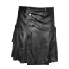 Versatile Ample Pleated Leather Kilt