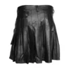 Versatile Ample Pleated Leather Kilt