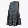 Two-Tone Black & Brown Leather Kilt