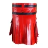 Dual-Tone Black and Red Leather Kilt