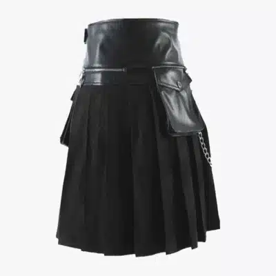 Legendary Black Gladiator Viking Leather Kilt