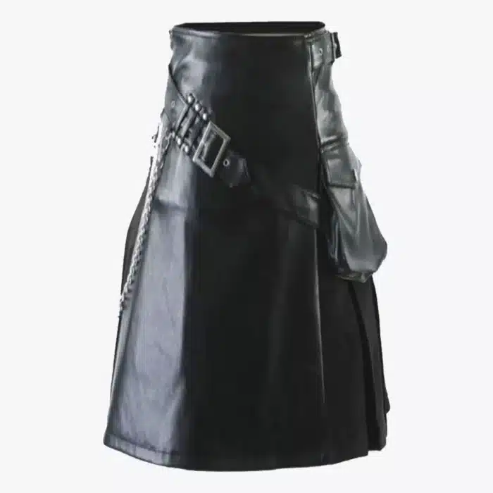 Legendary Black Gladiator Viking Leather Kilt