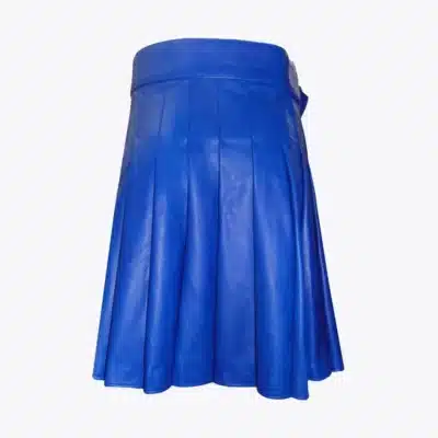 Handcrafted Blue Leather Kilt