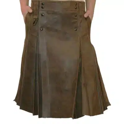 Heritage Brown Genuine Leather Kilt