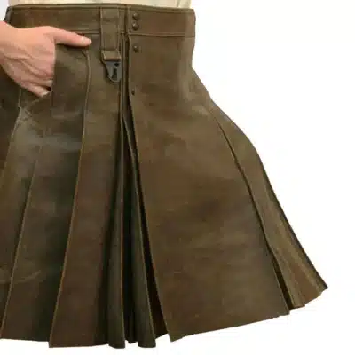 Heritage Brown Genuine Leather Kilt