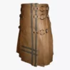 Versatile Brown Leather Utility Style Kilt