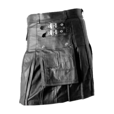 Daring Buckled Leather Kilt