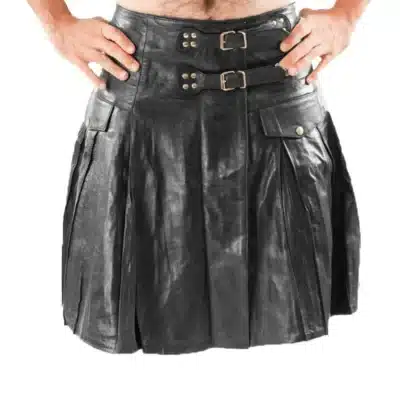 Signature Classic Pleated Leather Kilt