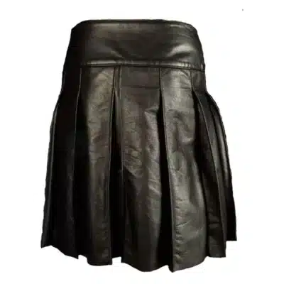 Premium Fancy Black Leather Kilt