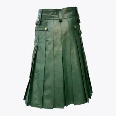 Nature-Inspired Green Leather Kilt