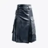 Classic Handmade Black Leather Kilt