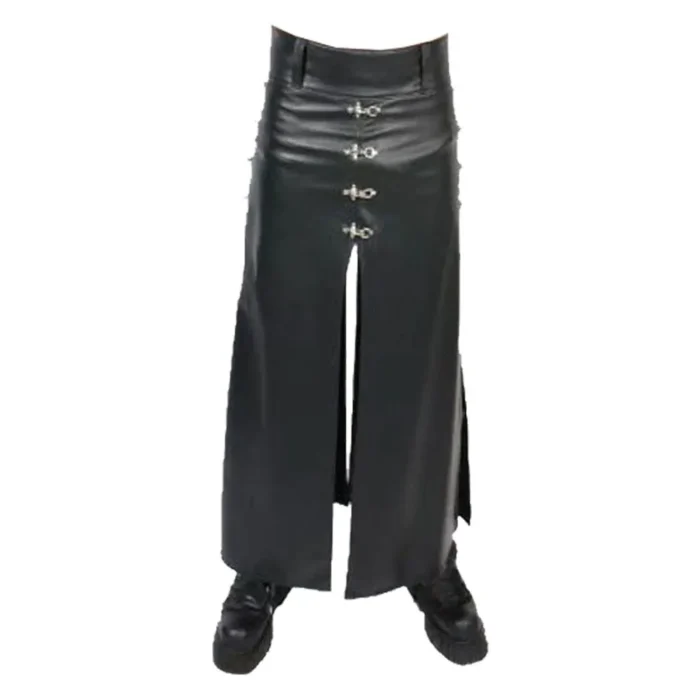 Long Hip Leather Kilt