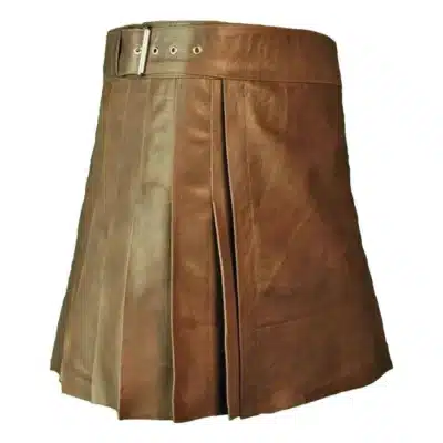 Natural Tone Brown Leather Kilt