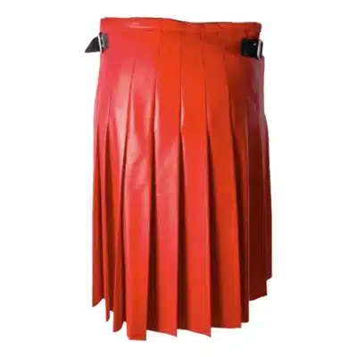 Versatile Multi-Pleat Leather Kilt