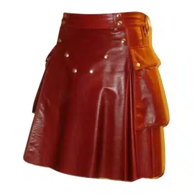 Vibrant Red Leather Kilt