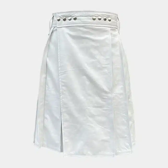 Luxe White Leather Kilt