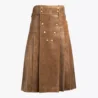 Trendy Brown Fashion Leather Kilt