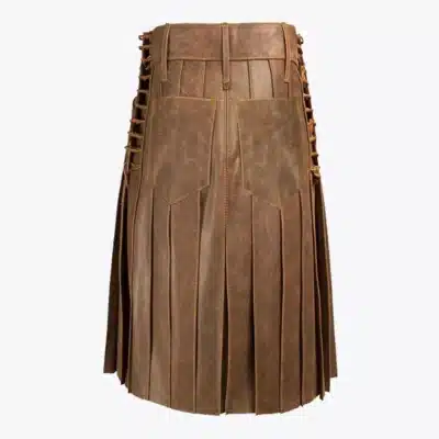 Trendy Brown Fashion Leather Kilt