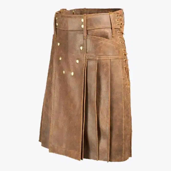 Trendy Brown Fashion Leather Kilt Trendy Brown Fashion Leather Kilt