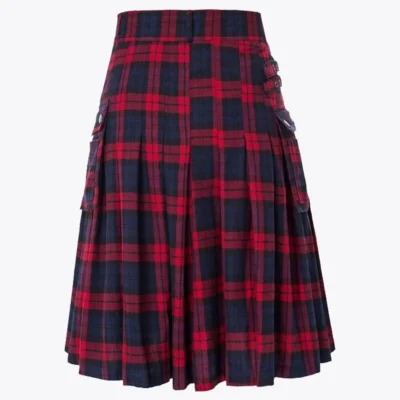 Brown Modern Utility Tartan Kilt With Tartan Straps