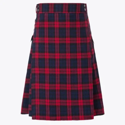 Brown Modern Utility Tartan Kilt With Tartan Straps