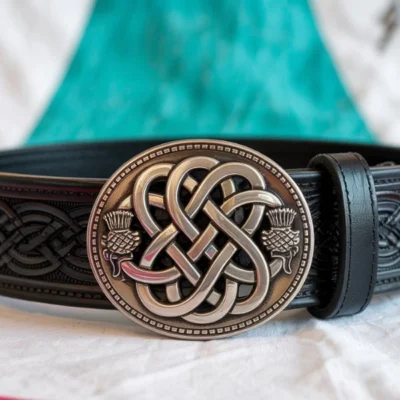 Highland Thistle Celtic Knot Kilt Belt