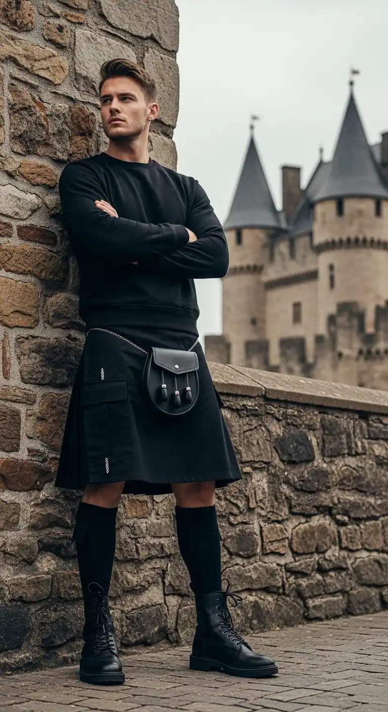 Black Utility Kilt