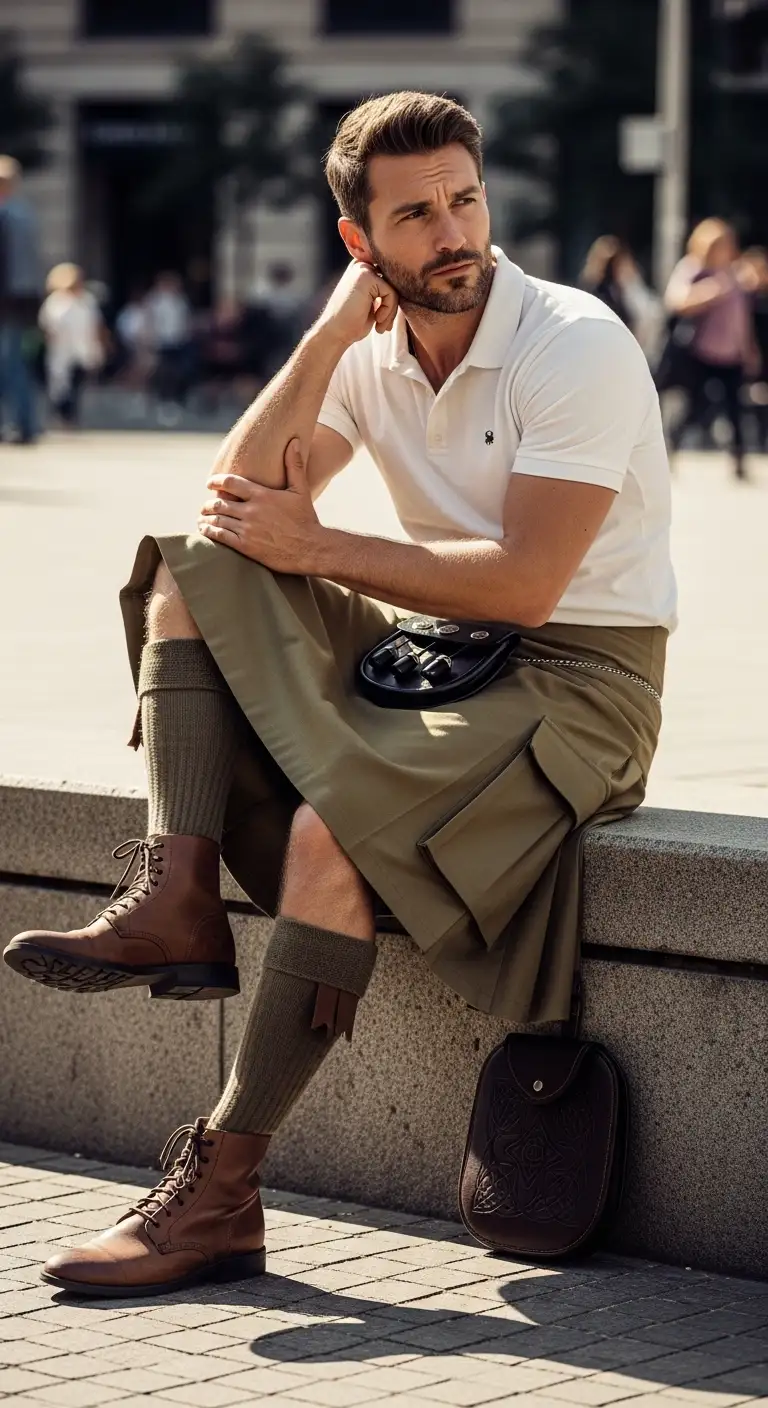 Khaki Utility Kilts