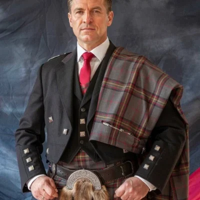 Black Prince Charlie Jacket with 4-Button Vest