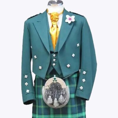 Bottle Green Prince Charlie Jacket With 3 Button Vest