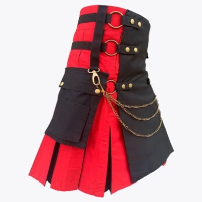 Black and Red Hybrid Utility Kilt