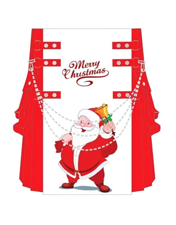Christmas Graphic Kilt – Santa Print Party Outfit for Men