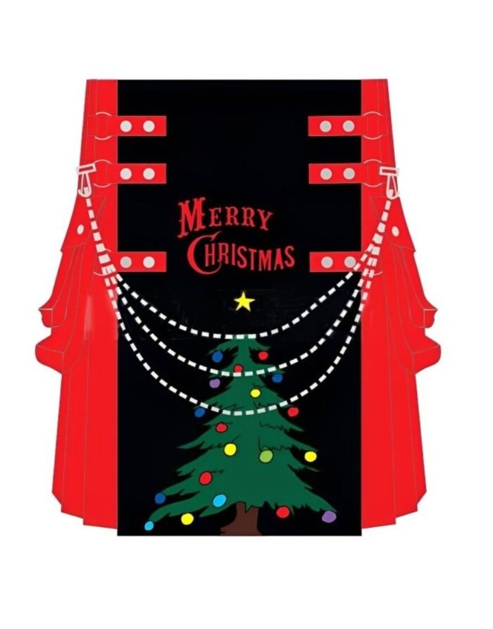 Christmas Tree Utility Kilt – Merry Holiday Party Outfit