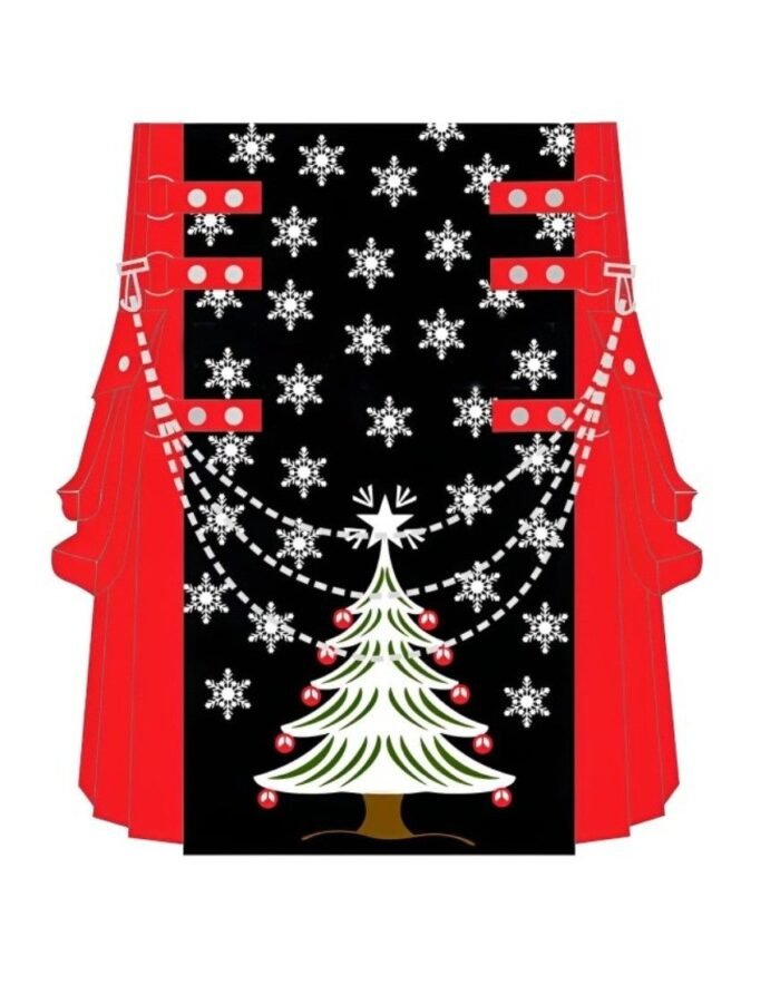 Starry Night Christmas Kilt – Festive Tree-Inspired Design