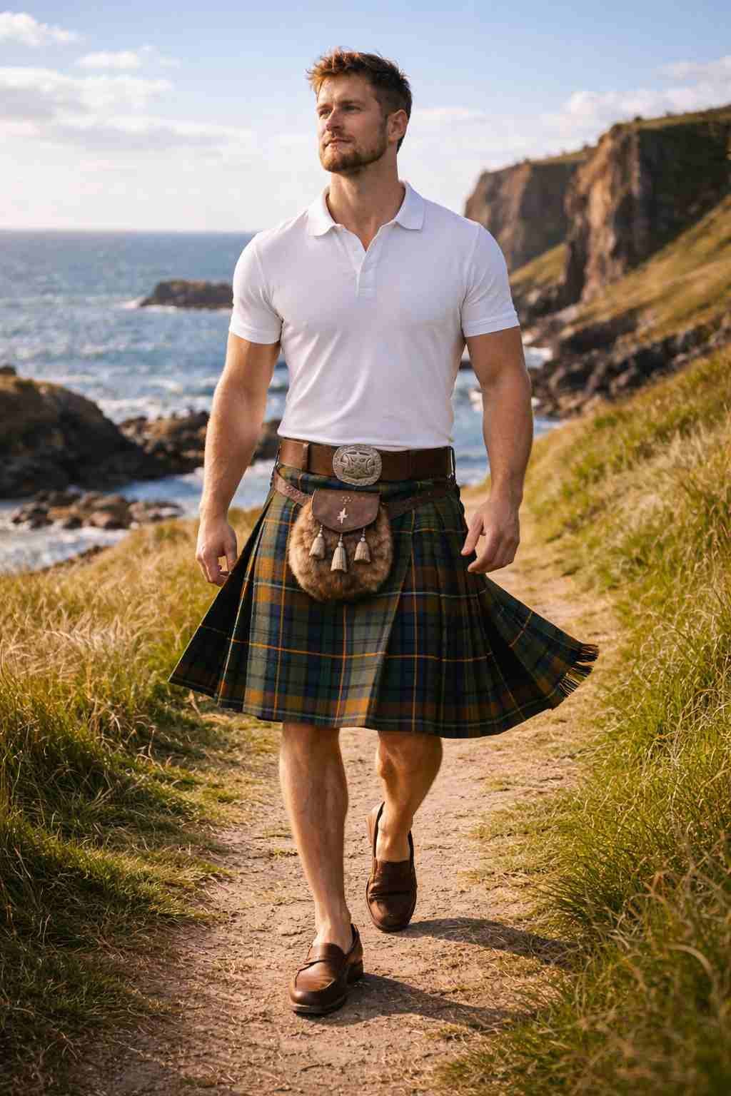 Tartan Kilt with Polo Shirt (Summer Casual)