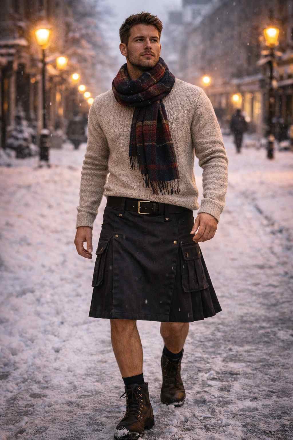 Utility Kilt with Sweater (Winter Look)